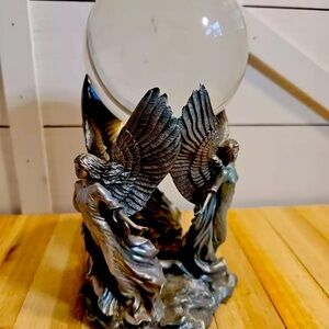 Franklin Mint Angels Of Hope Crystal Ball Fine Pewter Collection By Jeane Dixon